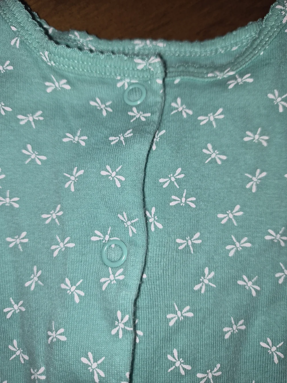 Carter's Teal Mint Footed One-Piece Onesie with White Dragonfly Print 6 Months